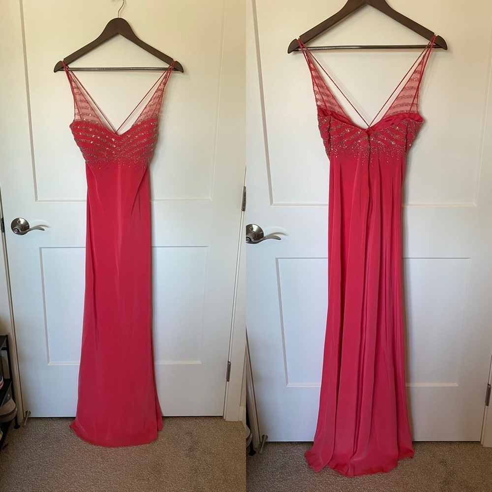 Pink beaded Cache Dress size 8